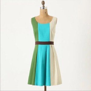 Anthropologie Tabitha Color Block Canvas Dress